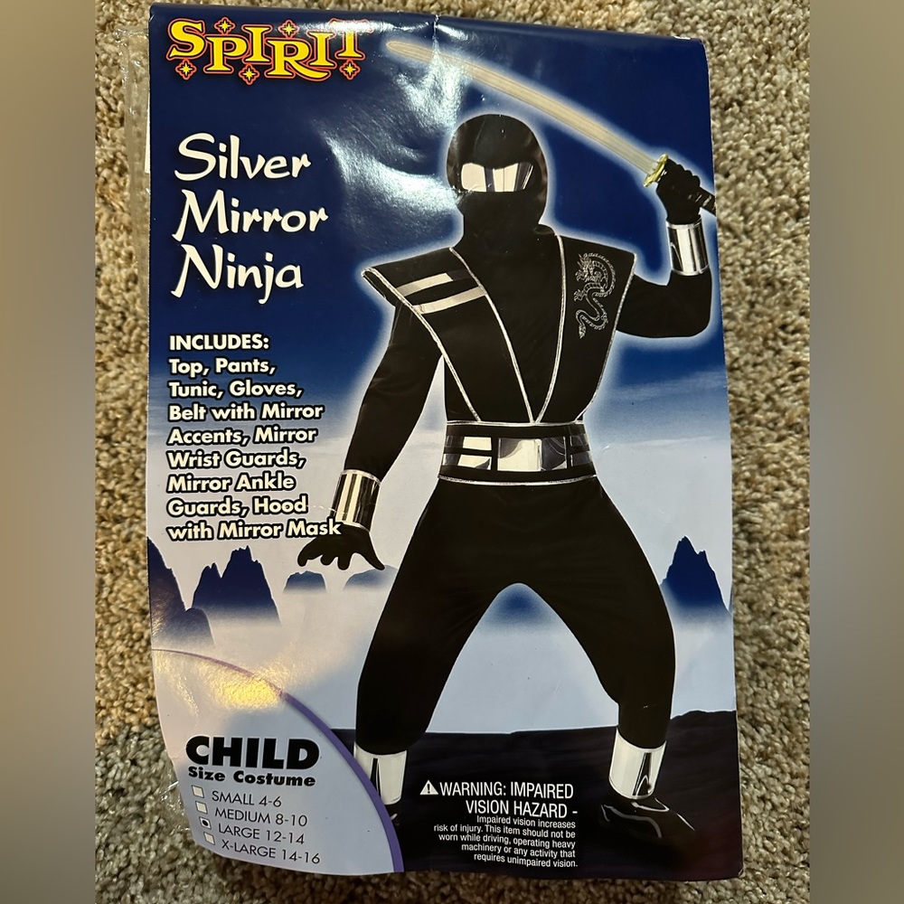 Ninja Halloween costume; Size L
